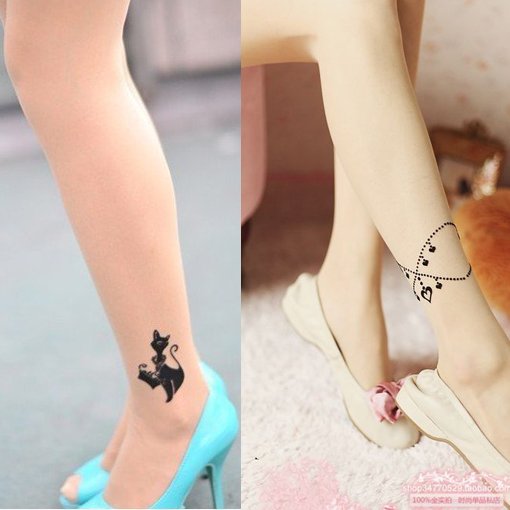 FreeShipping CA3# Personality Tattoo Tights Sheer Stockings Filar Socks / Thin Sexy Pantyhose Women With Retail Package