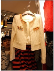 FREESHIPPING Elegant ladies small multicolour tassel liangsi short jacket plz ask inventory first