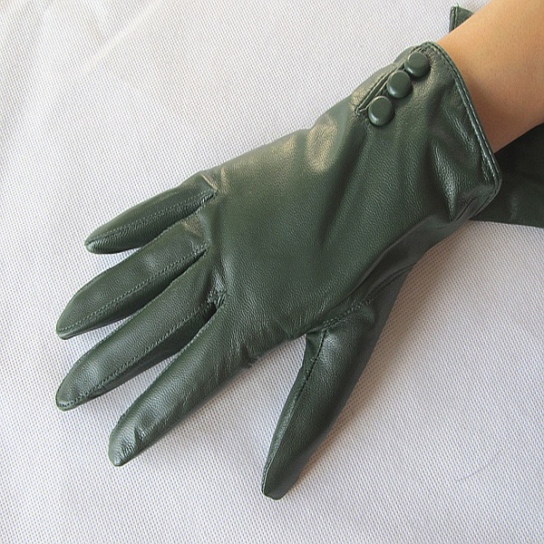 Freeshipping fashion High quality sheepskin unique stylish genuine leather women's gloves