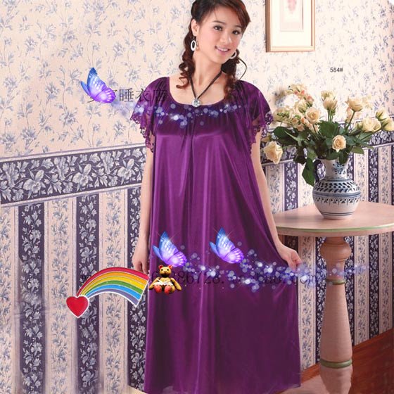 freeshipping free shipping summer cool ice silk pajamas silk skirts short sleeve home furnishing clothes add  increase