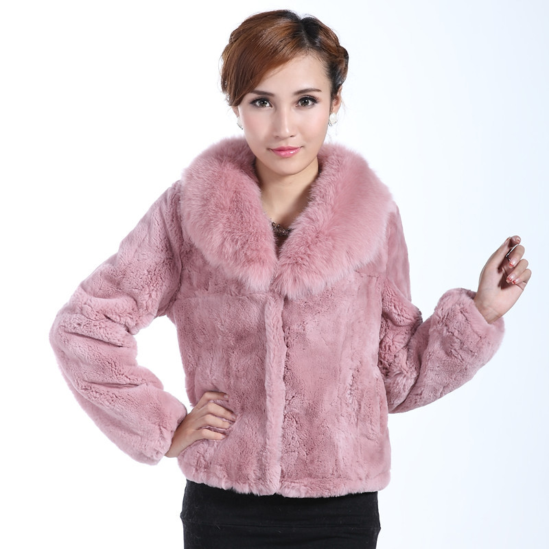 Freeshipping fur coat 2012 rex rabbit hair fox fur short design female