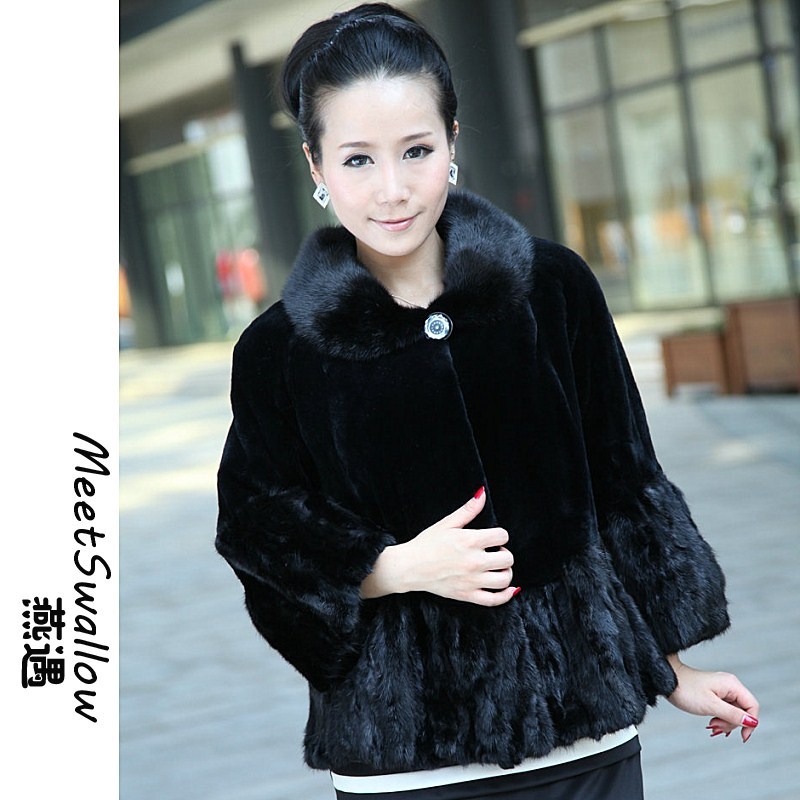 Freeshipping fur outerwear 2012 rex rabbit velvet mink fight mink