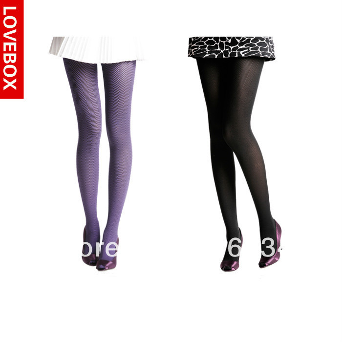 Freeshipping Lovebox rompers female stockings slanting 200d stripe socks ladies' pantyhose