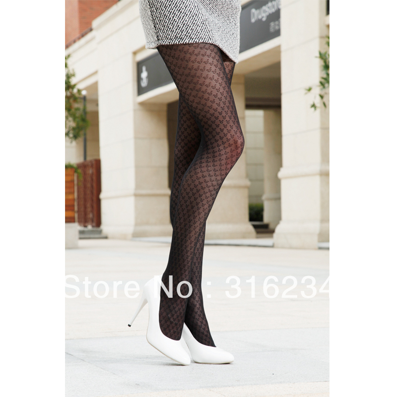 Freeshipping Lovebox spring and autumn pattern tights  thin silk stockings female  rompers