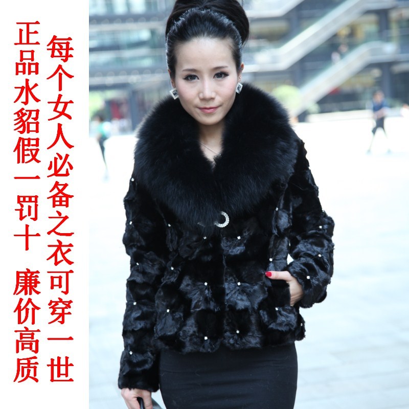 Freeshipping marten overcoat Women 2012 fur coat mink fox fur fight mink slim