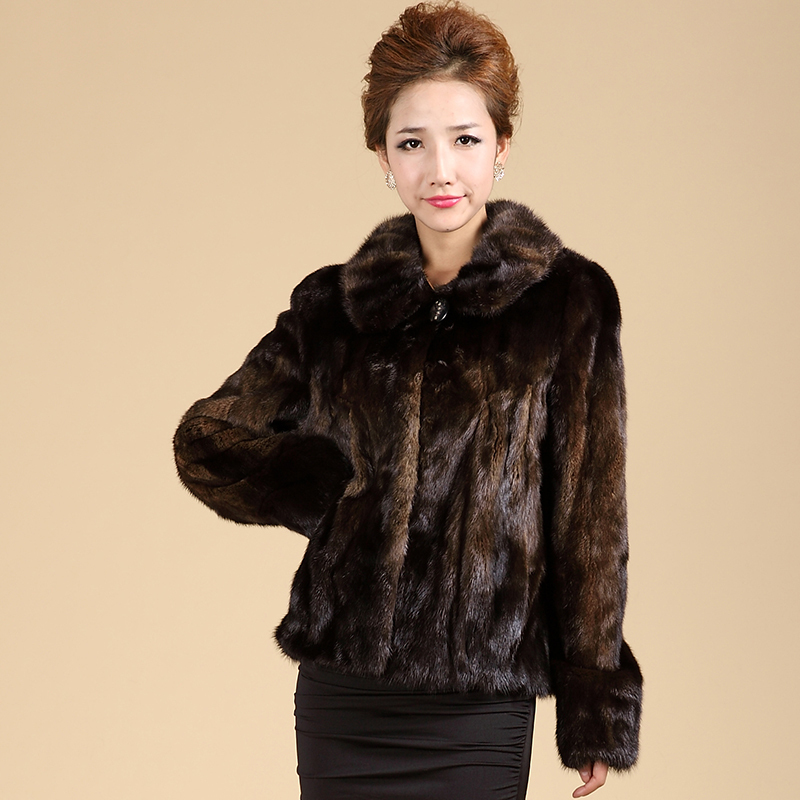 Freeshipping marten overcoat Women 2012 mink hair fur coat