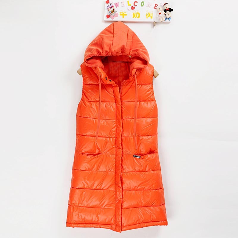 freeshipping Milk autumn and winter fashion medium-long candy color down cotton glossy slim down vest female vest