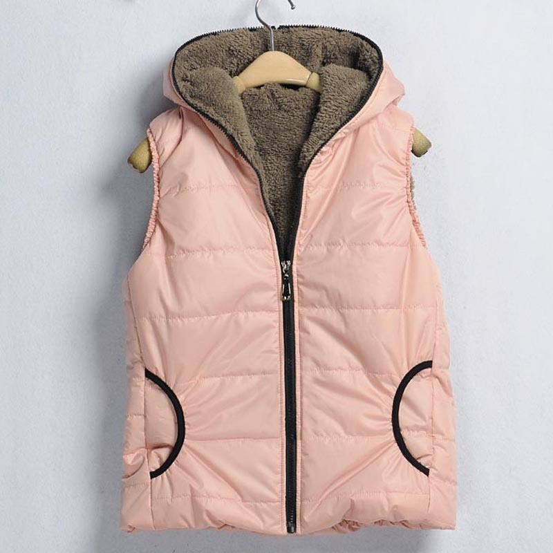 freeshipping Milk autumn and winter women cotton vest berber fleece hooded wadded jacket cotton vest female vest