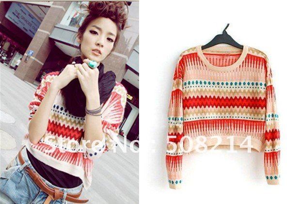 freeshipping New arrival women smock wool sweater vintage Knitwear Long Sleeve Multi Colors o-neck sweater