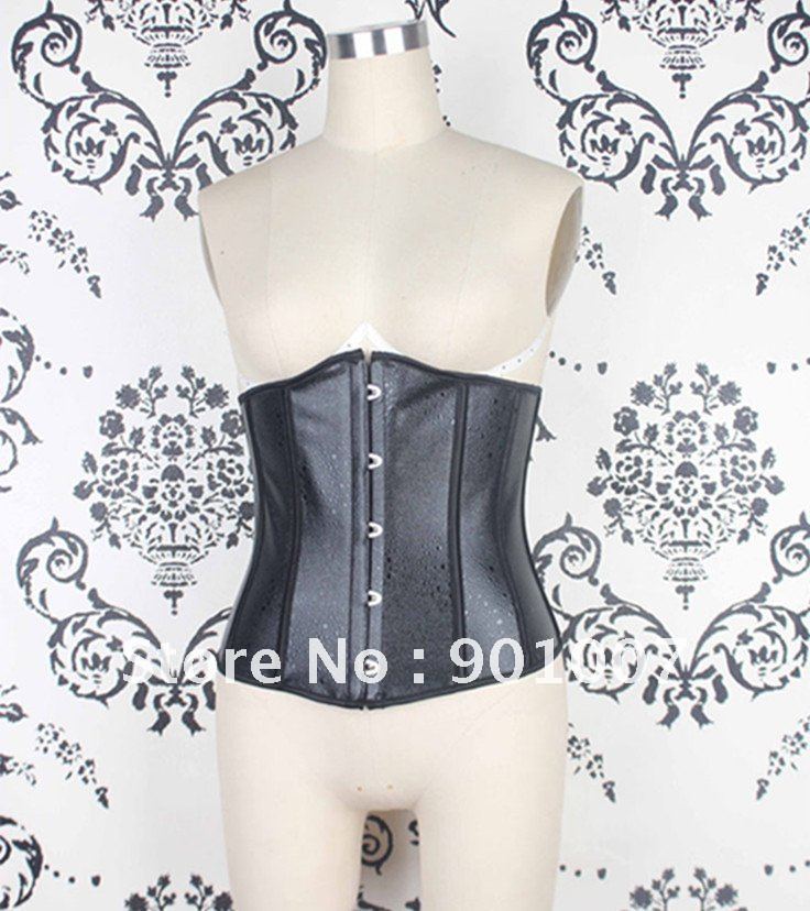 Freeshipping New sexy leather body shaper corset underbust corsets and bustiers corselet dress 7301 Wholesale and Retail