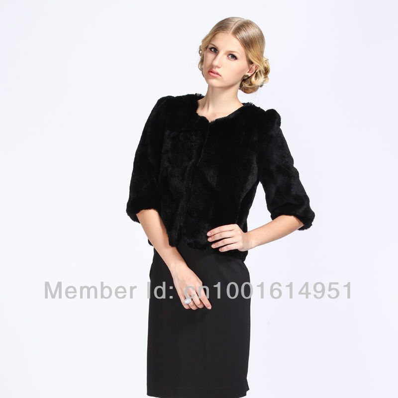 Freeshipping! New sweet high-end round collar brief paragraph dress 100% rabbit hair