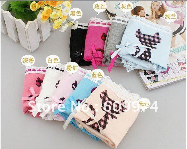 freeshipping nobal 100% cotton  lovely and cute colorful women panties underwear breif