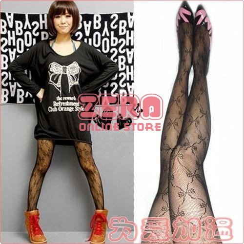 Freeshipping! Retro mesh ribbon jacquard pantyhose stockings, polyamide pantyhose NO.TH036