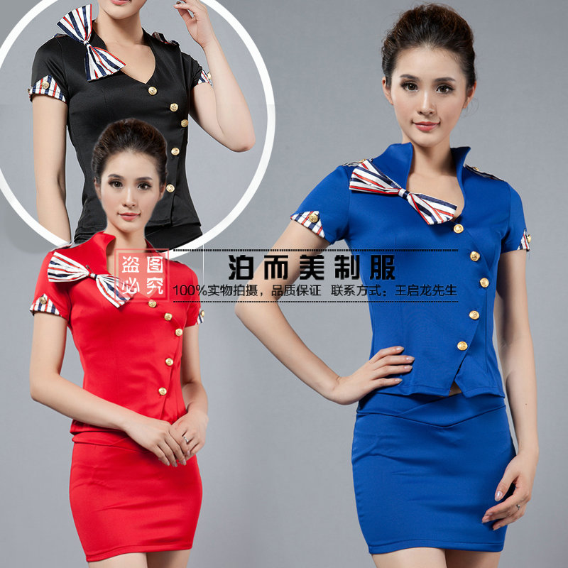 Freeshipping Stewardess clothing uniform set work wear work wear work wear IVU