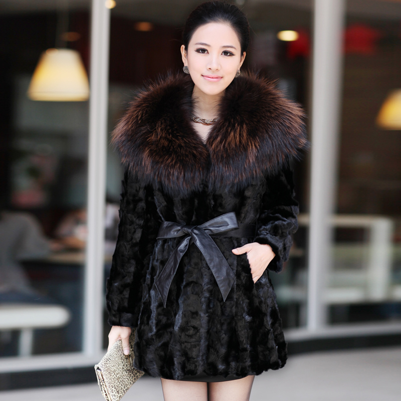 FreeShipping Sukracarya 2012 mink hair fight mink raccoon fur coat sl1132