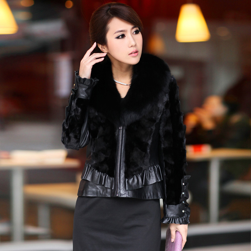 FreeShipping Sukracarya fox fur fight mink fur overcoat Women 2012 fur coat mink