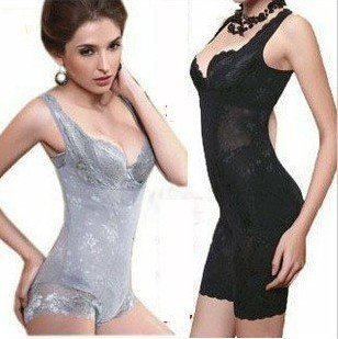 FreeShipping Summer thin nano bamboo charcoal seamless fat burning body shaping bodysuit slimming clothes abdomen drawing shaper