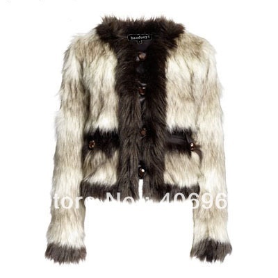 Freeshipping  synthetic fur jacket  fur coat