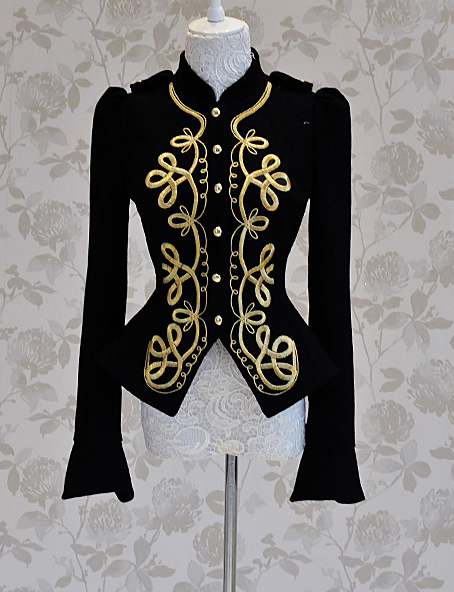 freeshipping.The autumn of 2012 new female palace style embroidery long-sleeved jacket Slim Skinny cool wool coat.w89