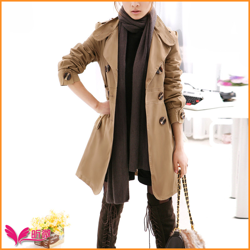 FreeShipping! Trench 2012 spring and autumn outerwear women's medium-long trench outerwear 1312 412168