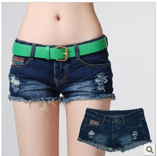 Freeshipping Vintage Women 2013 Summer Frayed Plaid Straight Denim Shorts Wahsed  Shorts Pants Blue (XXS-XXL)