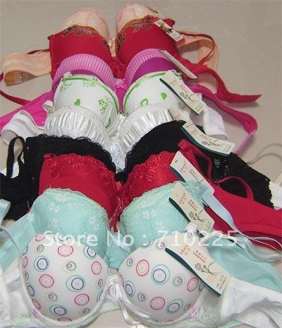 Freeshipping wholesale randomly mixcolor mixdesign mix size fanshion bras,female underwire A9037