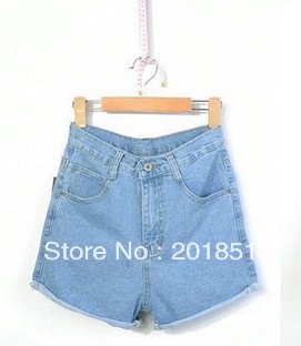 FreeShipping[Wholesale&Retail]Promotion 2013 Summer Water Wash Roll-Up Hem Jeans Shorts Fashion Vintage High Waist Denim Shorts