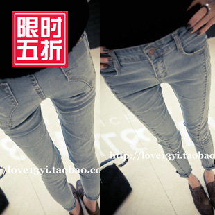 Freeshipping Women's 2013 spring vintage jeans slimming long pants