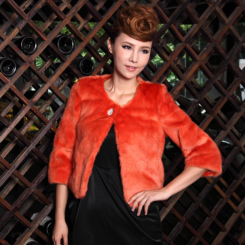 FreeShipping Yanerwo marten overcoat Women 2012 mink fur coat autumn new arrival