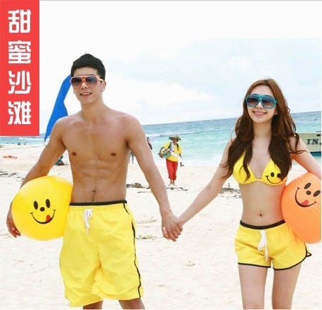 Freesjipping 2012 lovers beach pants shorts summer shorts yellow