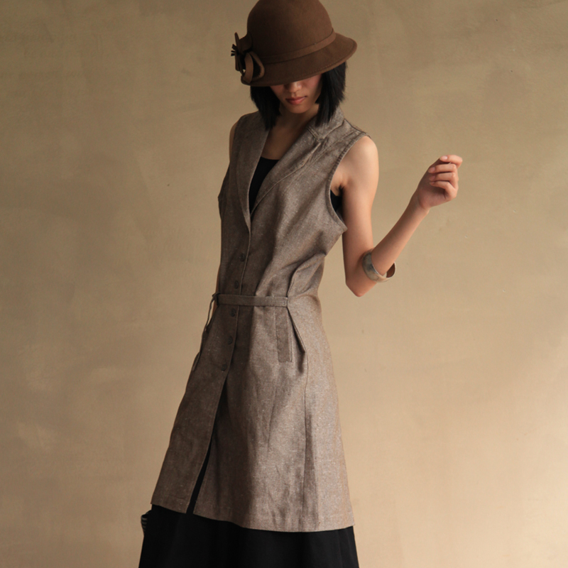 Fresh lengthen trench style all-match slim vest female