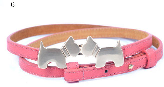 fress shipping  leather belt,lady many colors dog buckle leather belts for clothes wholesale and retails women belt