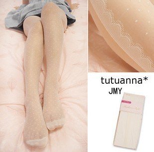 From freight high quality wholesale Lacy little ivory wave point filar socks through meat tights