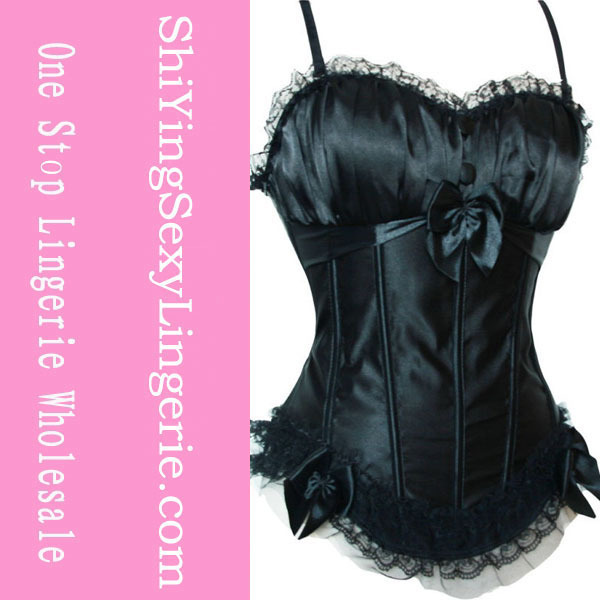 Front Three Bows and Strap Lace Corset  LC5158 Cheaper price Drop Shipping