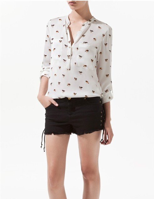 FS342 Fashion Style Lovely Dogs chiffon blouse for autumn/spring FREE SHIPPING!