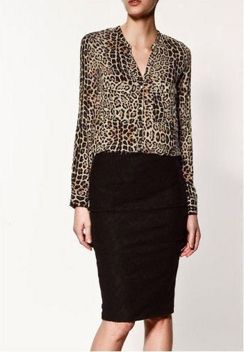 FS407 Good Quality Fashion Style Sexy Leopard Long Sleeves Chiffon Blouse WHOLESALE FREE SHIPPING!