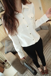 FS771 women's turn-down collar autumn and winter shirts unique corduroy shirt female long-sleeve