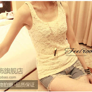 Full lace vest female summer knitted small vest basic shirt basic tank