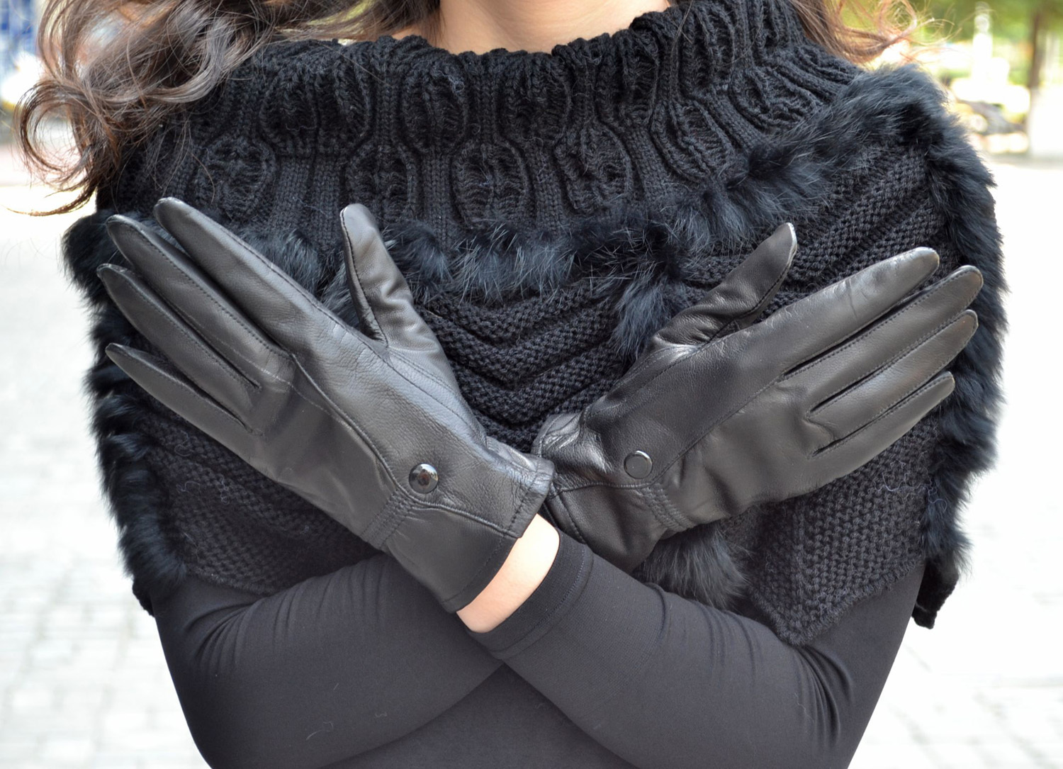 Full leather genuine leather gloves women's sheepskin gloves yarn genuine leather gloves boxed