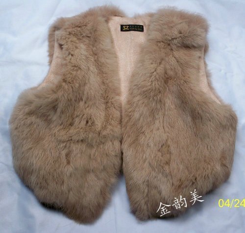 Full leather rabbit fur vest fur vest fur coat fur waistcoat