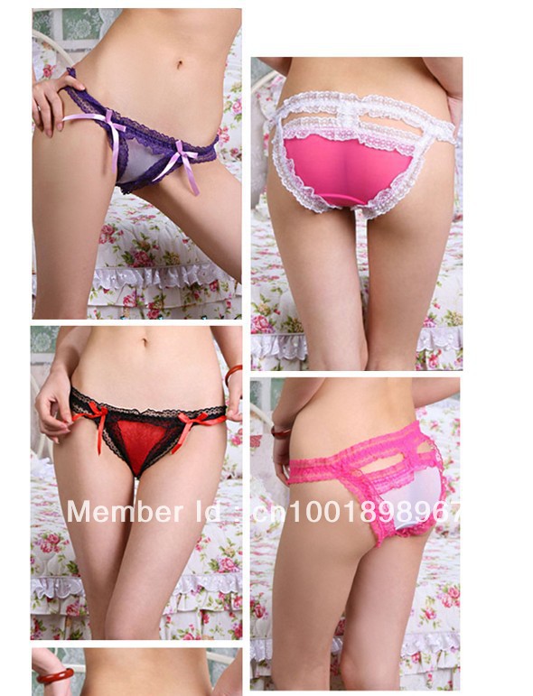 Fun underwear, Japan and South Korea women's transparent gauze super sexy appeal underwear briefs wholesale 6 color * 2095