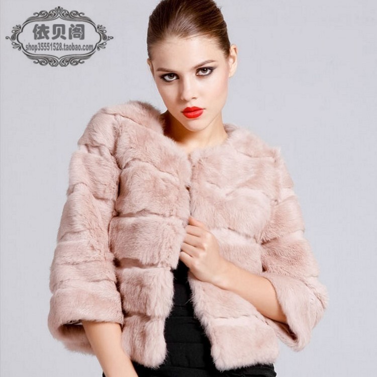 Fur 2012 o-neck rabbit fur coat short design rabbit fur outerwear