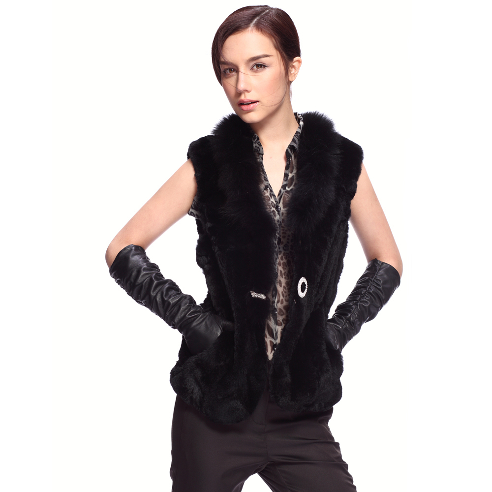 Fur coat 2012 female high quality rex rabbit hair short design fur vest lj1260