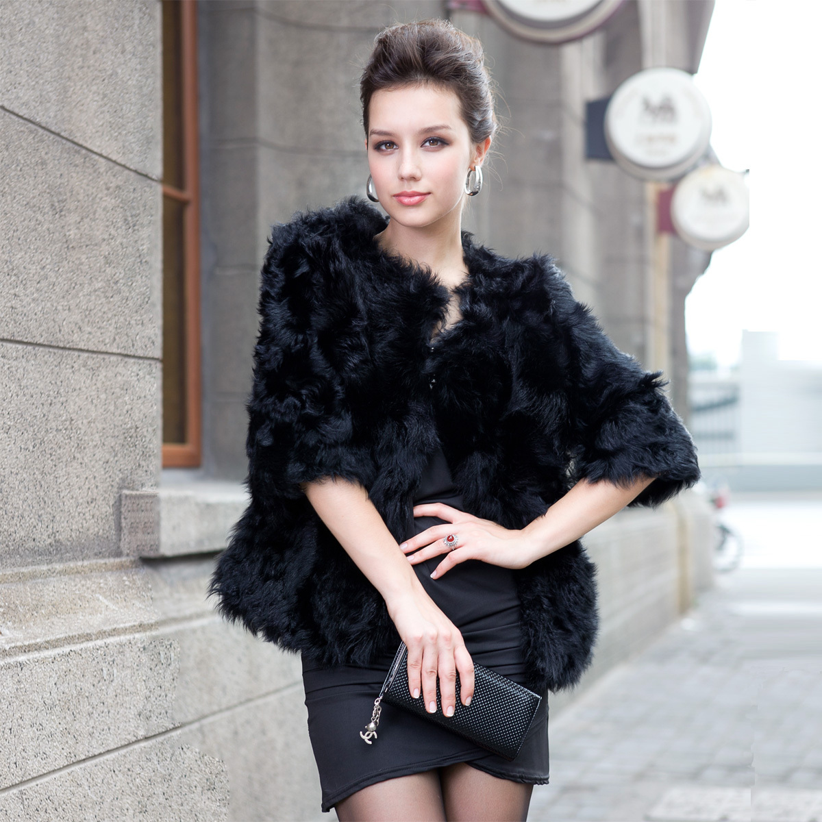 Fur coat 2012 fur cape full leather berber fleece three quarter sleeve female lj818