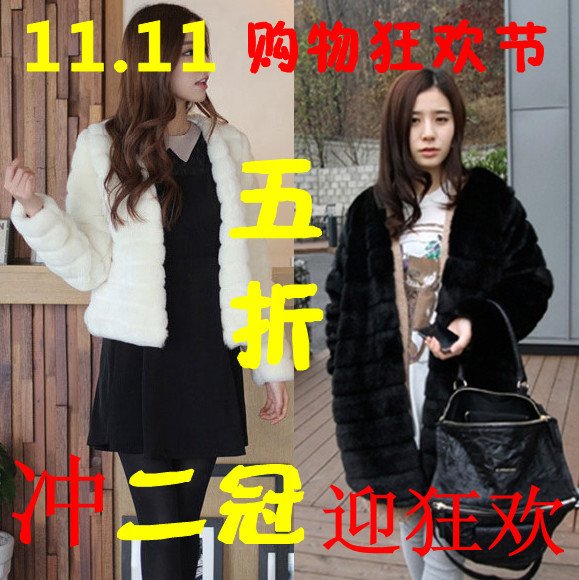 Fur coat 2012 fur coat women medium-long short design overcoat vest