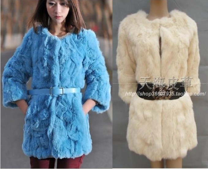 Fur coat 2012 medium-long rabbit fur coat vest short design female fur overcoat