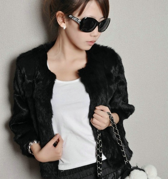 Fur coat 2012 medium-long rabbit fur outerwear short design female fur overcoat