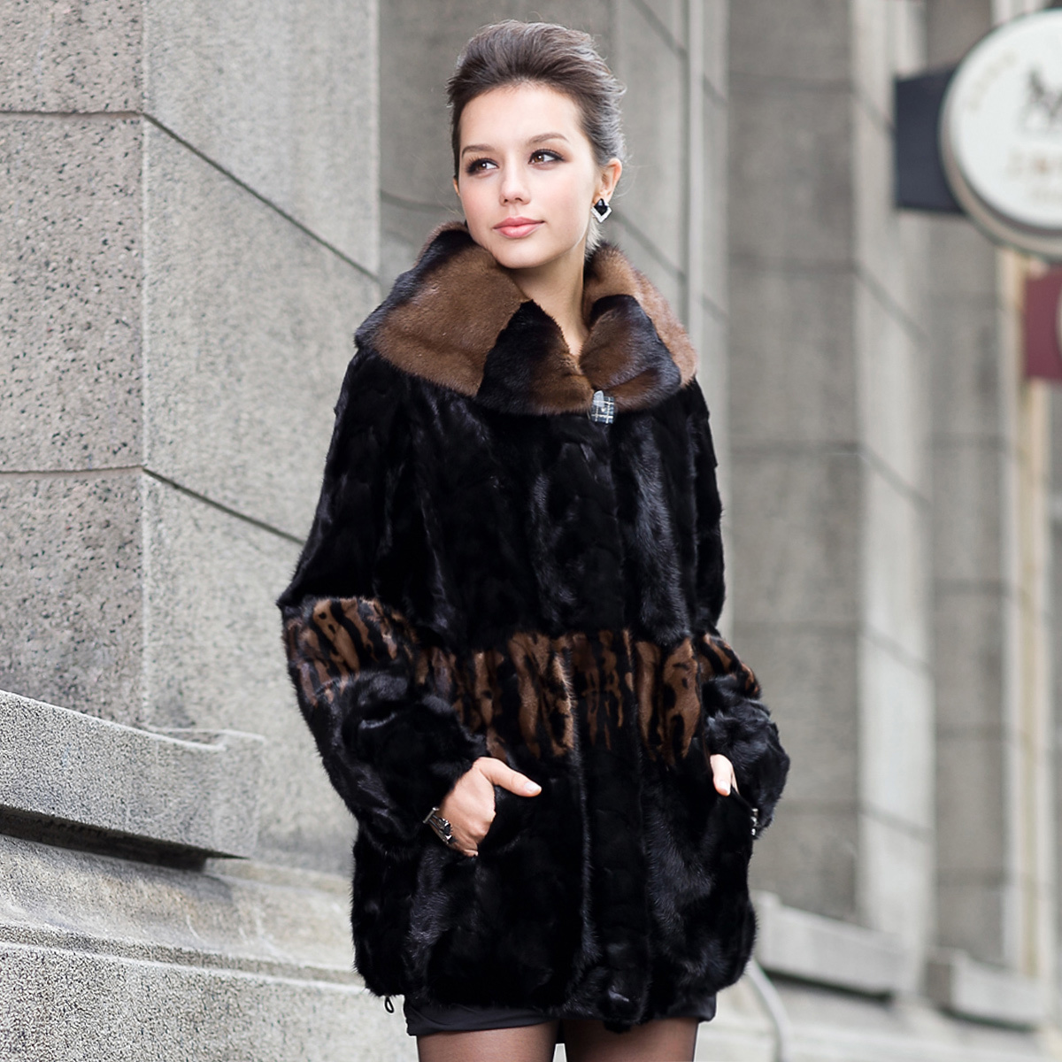 Fur coat 2012 mink fight mink marten overcoat 1006