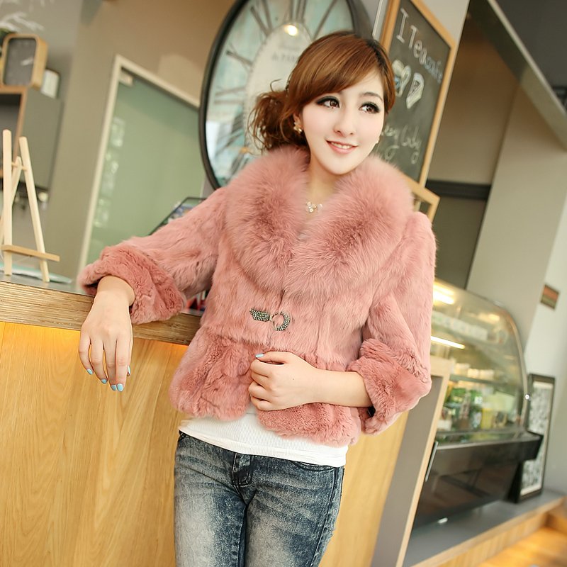 Fur coat 2012 ultralarge fox fur rabbit fur overcoat short design