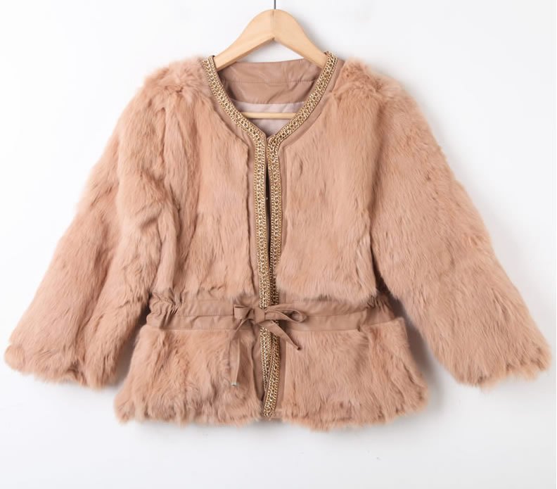 Fur coat 2012 women's slim wrist-length sleeve chain PU rabbit fur coat